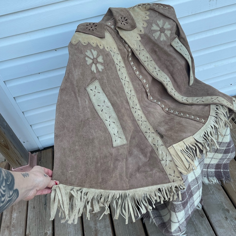 Leather 1960s poncho